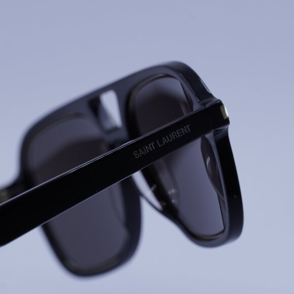 🕶️ New Saint Laurent SL602 RIM 001 Sunglasses - Black Frame, Black Lenses - Picture 5 of 11